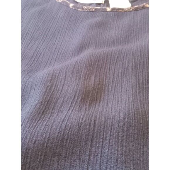 Delores Bell Vintage Black Lightweight Crinkled Fabric Maxi Dress Women's Medium - Picture 6 of 12